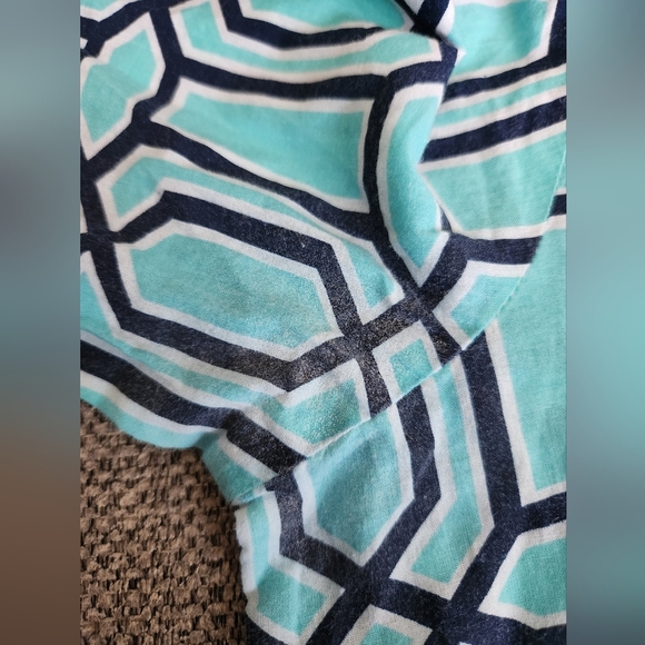 Simply Southern Geometric Patterned Women's Top - Pink and Blue Size Medium - Picture 9 of 10